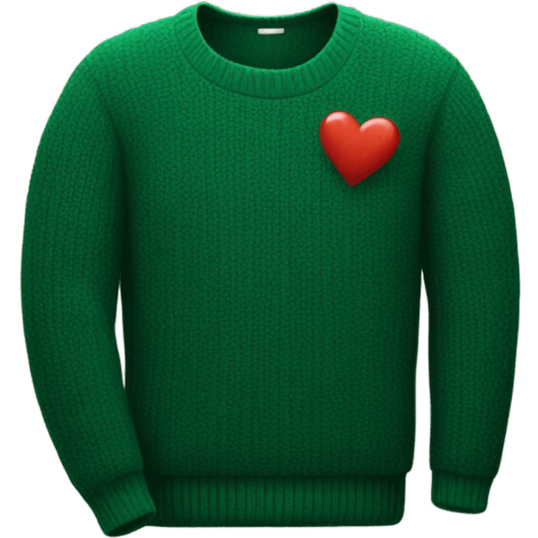 Dark green sweater heart emoji