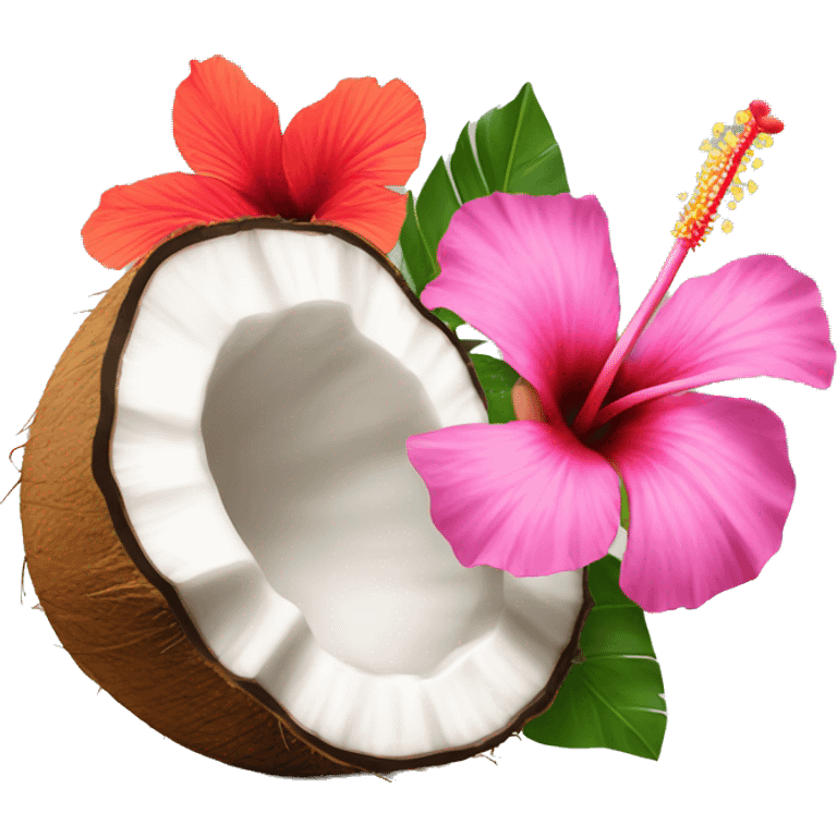 Coconut and hibiscus  emoji