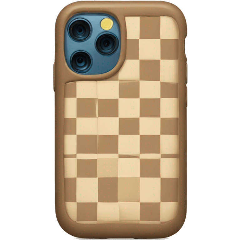 iPhone 14 with beige checkered case emoji