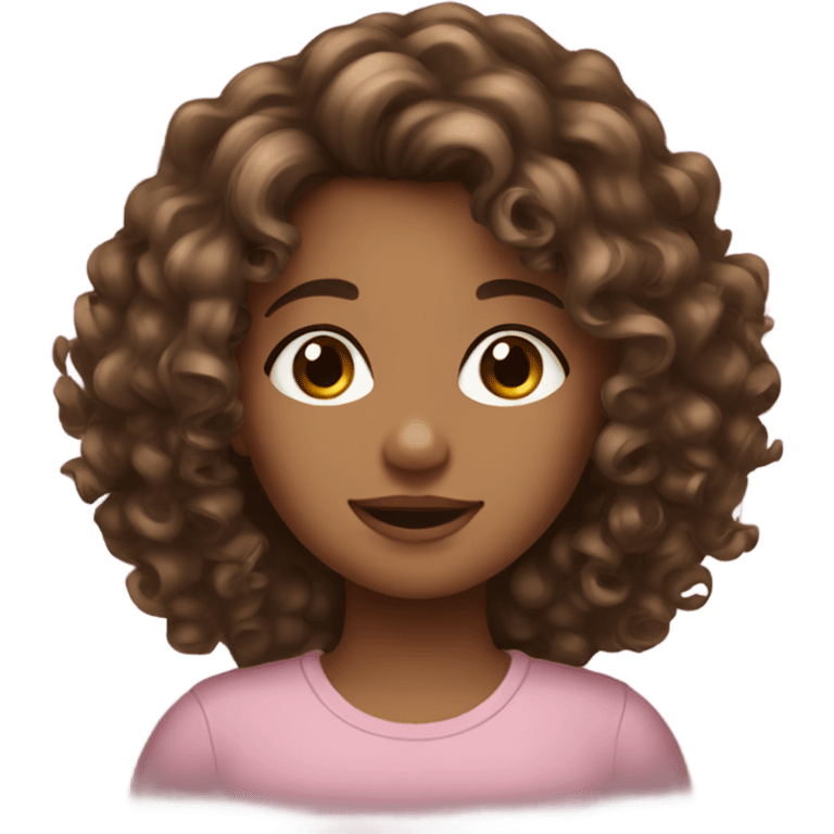 a curly brown hair girl emoji