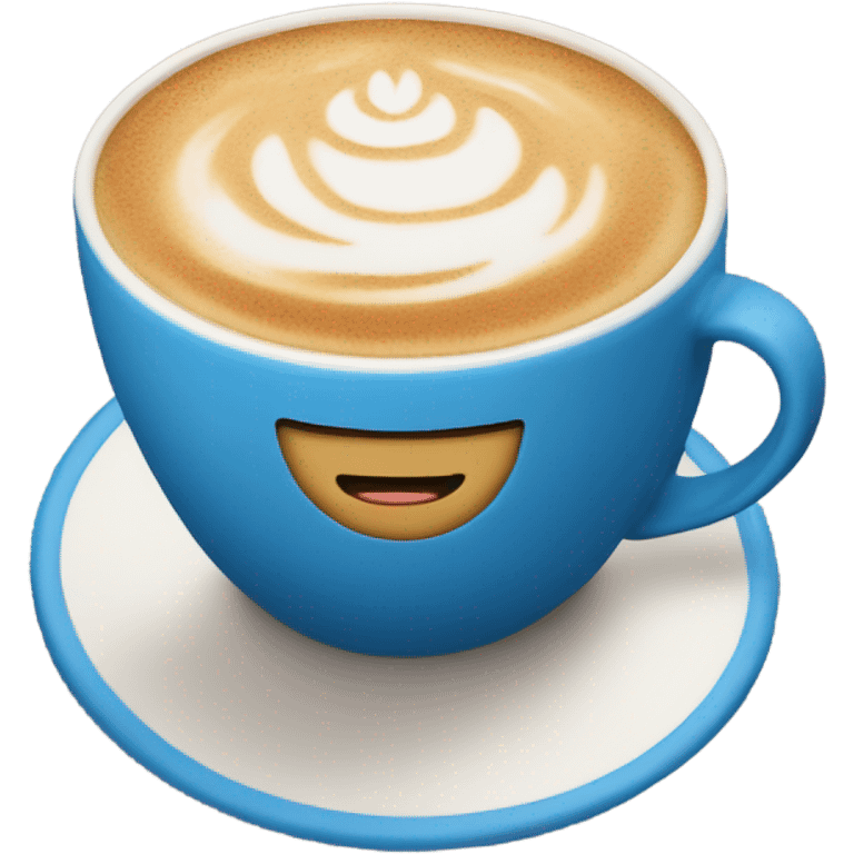 latte in blue cup emoji