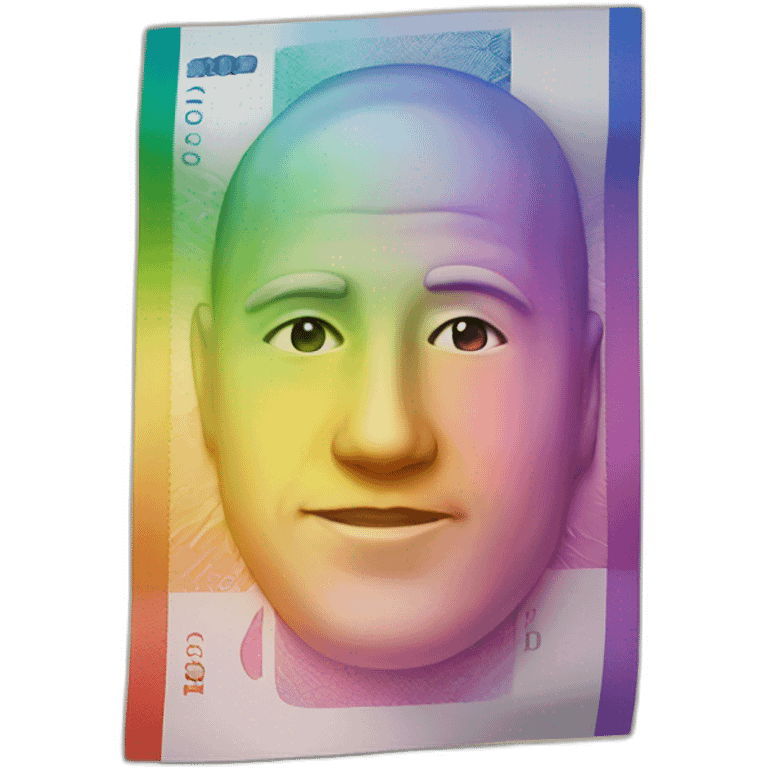 Custom 1000€ rainbow note emoji