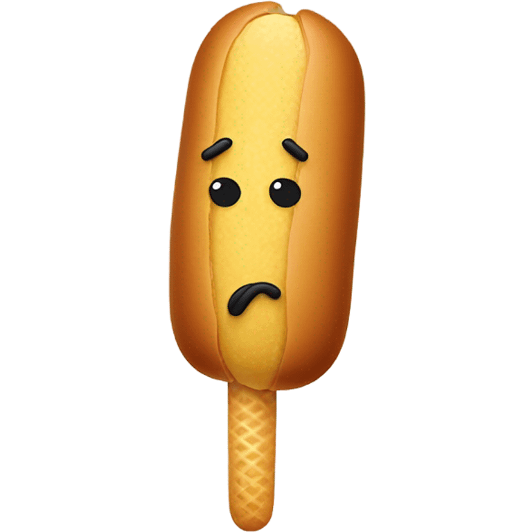 Sad corn dog emoji