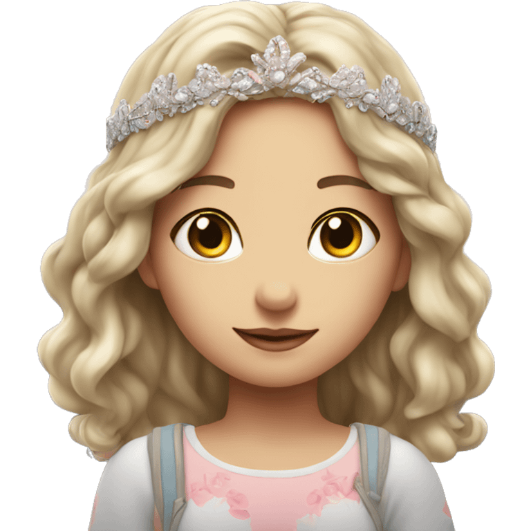 dreamy outdoor portrait of girl with diadem emoji