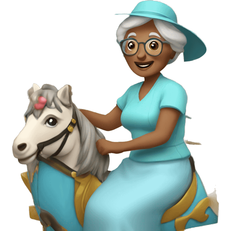 grannies on the carousel emoji