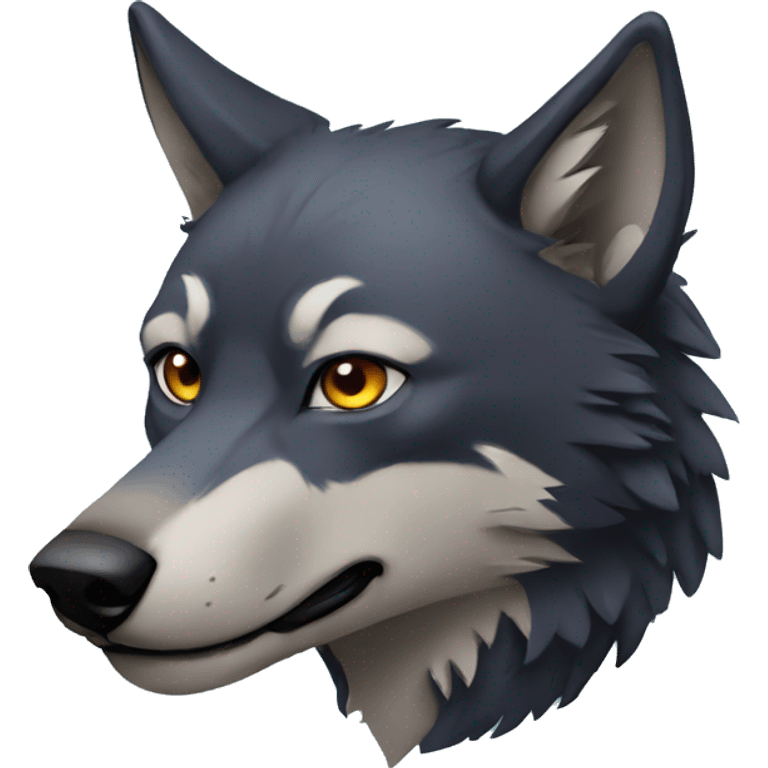 wolf with raven on head emoji