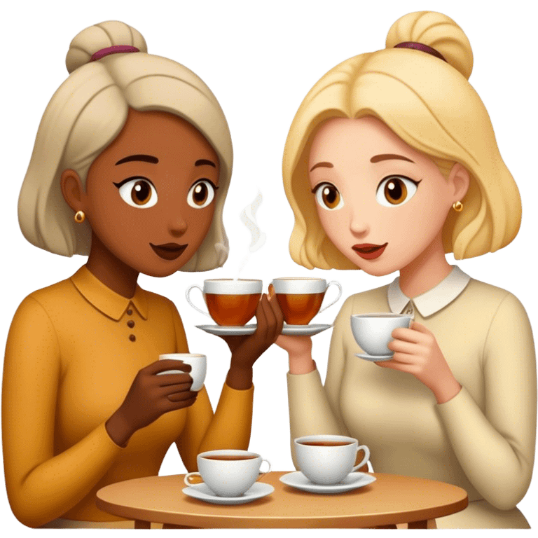 gossip over tea two girl friend emoji