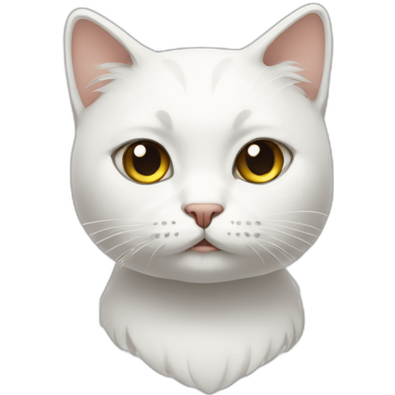 Cat blanc and White sad emoji