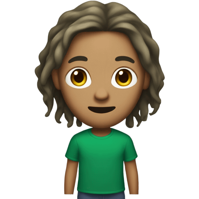 Squid game player in Long hair and green t shirt emoji