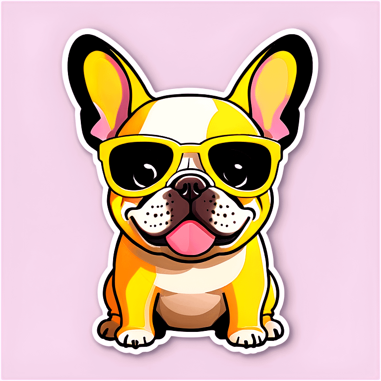 Make a french bulldog with a summer vibe and sunglasses  emoji