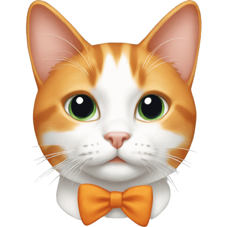 Orange and white cat with a bow emoji