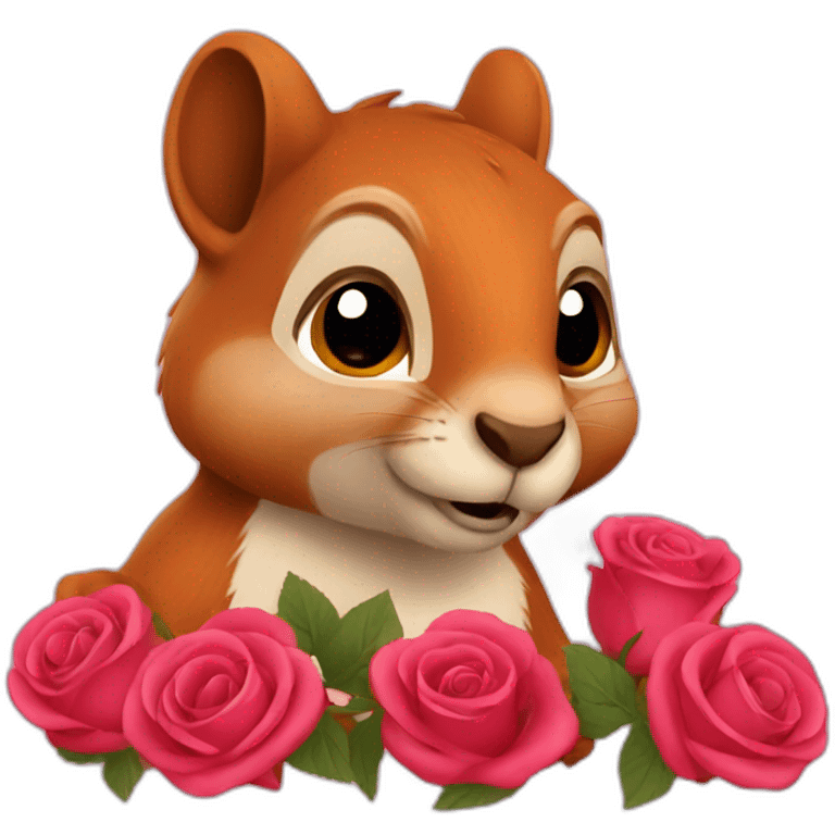 Squirrel with roses emoji