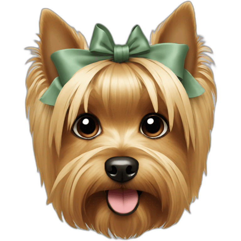 yorkshire terrier with bow emoji