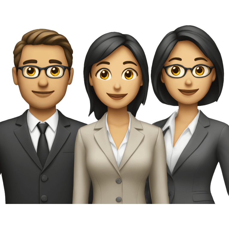 business man and 2 business women emoji