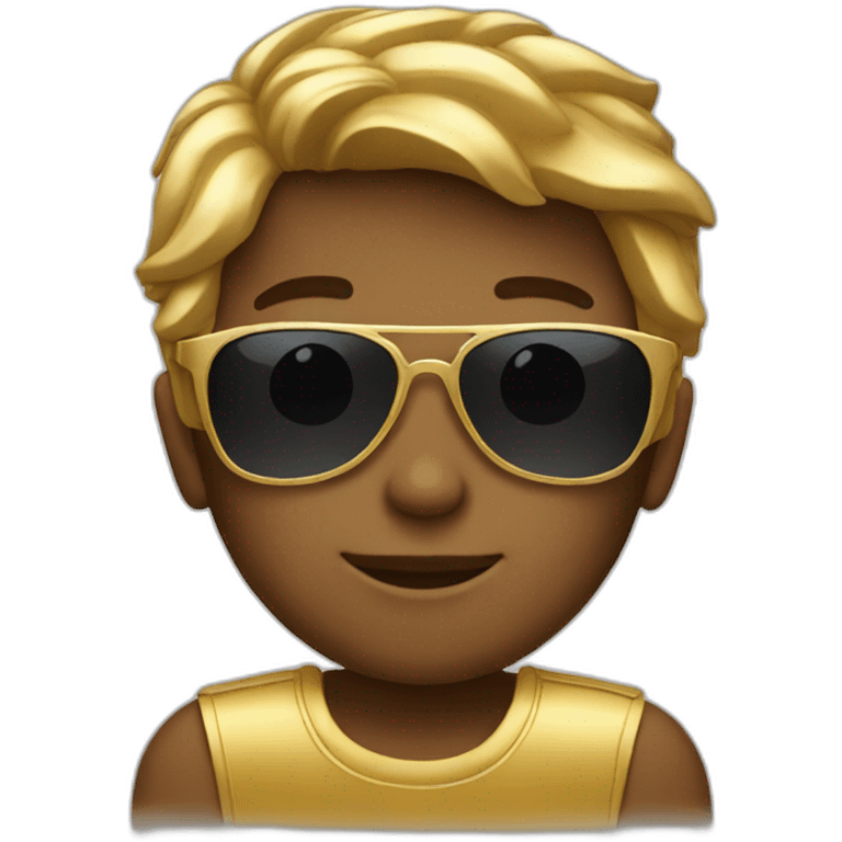 Golden boy with sunglasses emoji