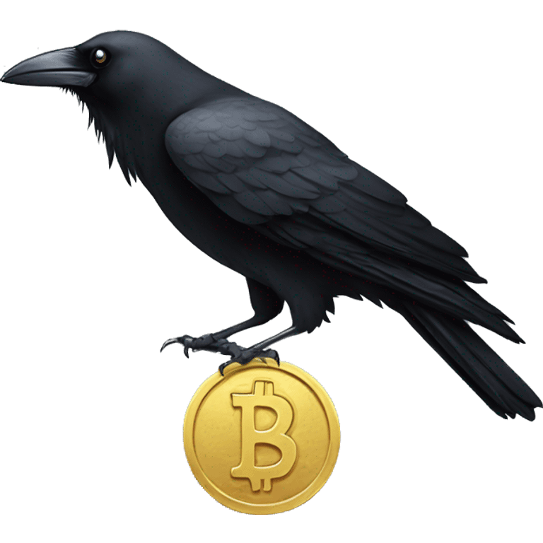 Crow and coin emoji