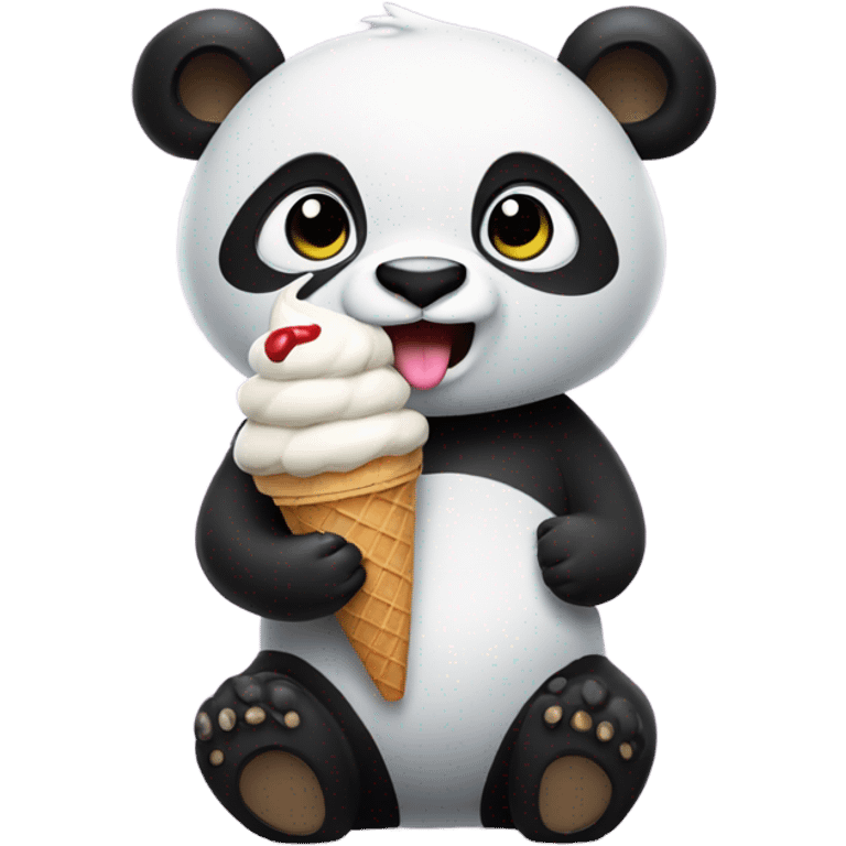 Panda eating ice cream emoji