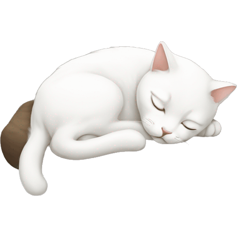 White cat sleeping emoji