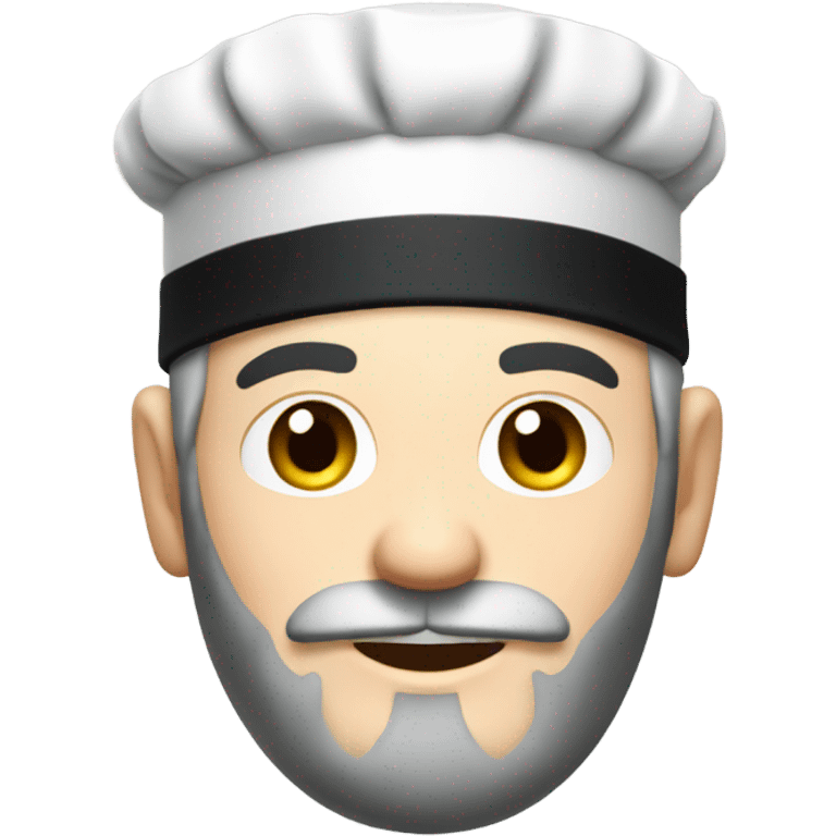 Chef with a gray beard, pale skin and a black baseball hat rolling sushi emoji