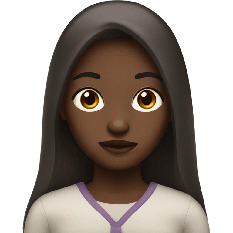 Dark girl with Brown eyes and long hair emoji