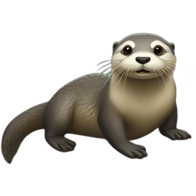 Loutre sur totrtue emoji