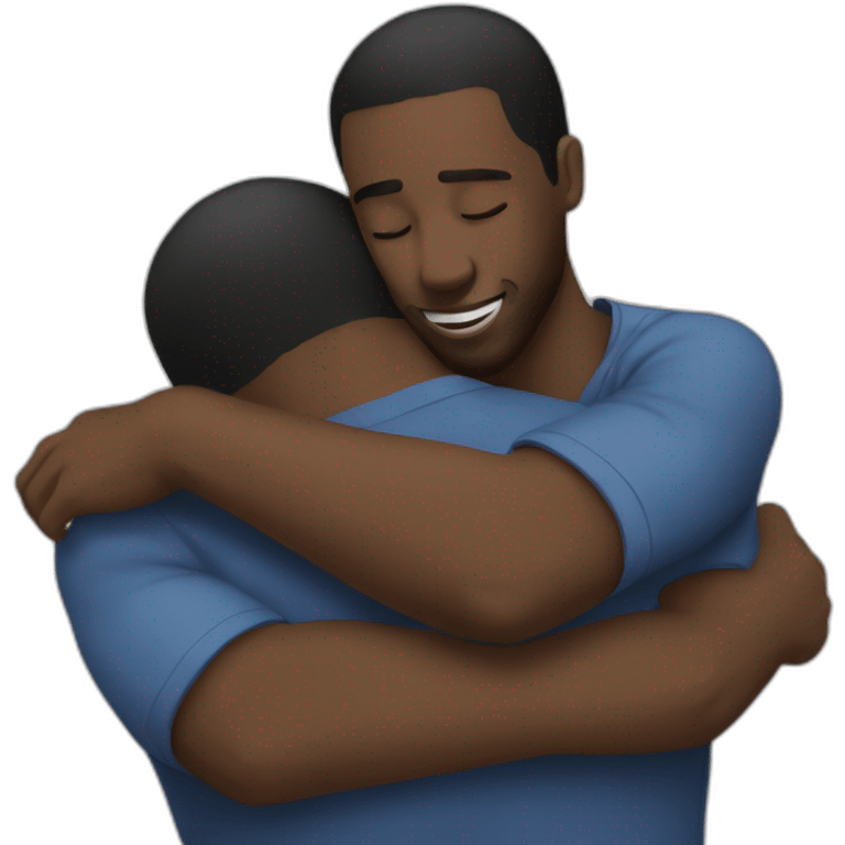 Black men hug emoji