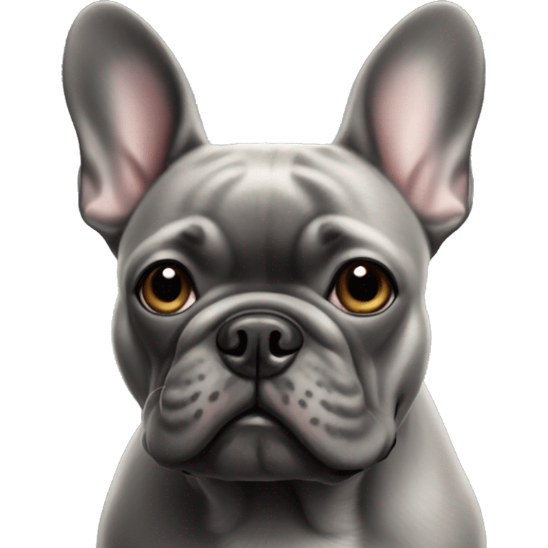 Dark gray French Bulldog  emoji