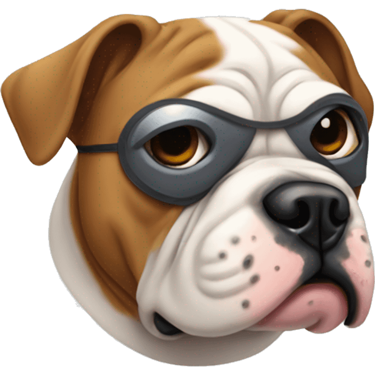 A bulldog/pitbull with an eyepatch on emoji