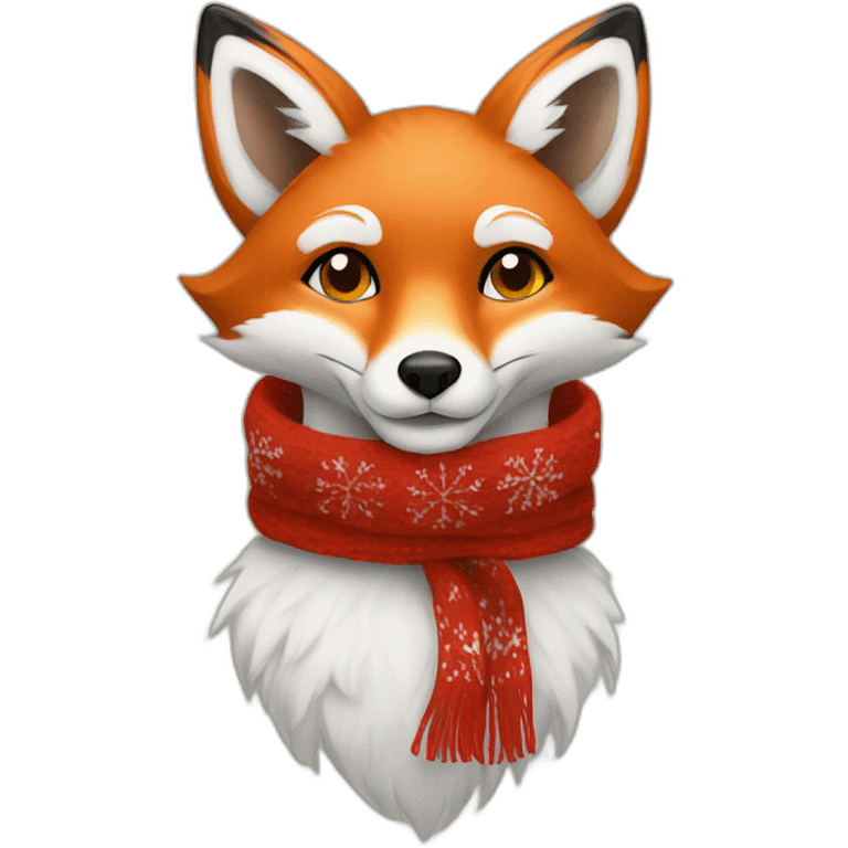 fox with christmas scarf emoji