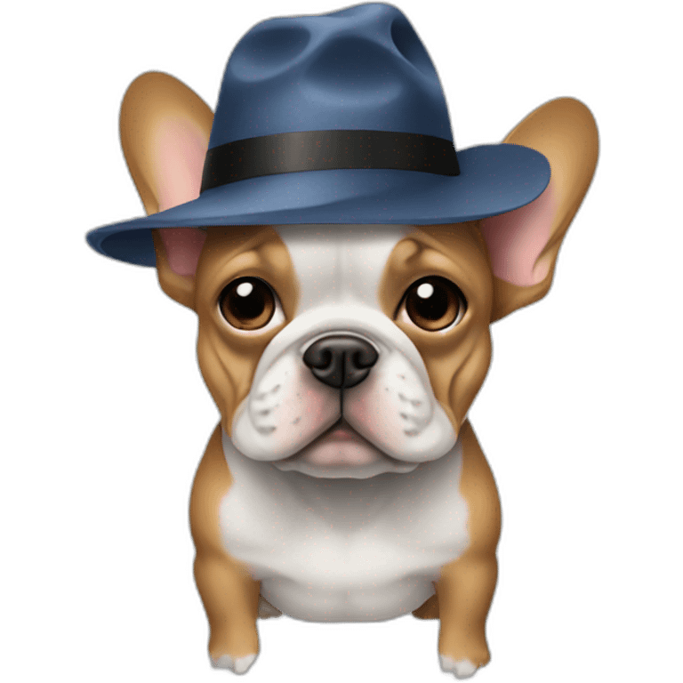 Frenchie in hat emoji