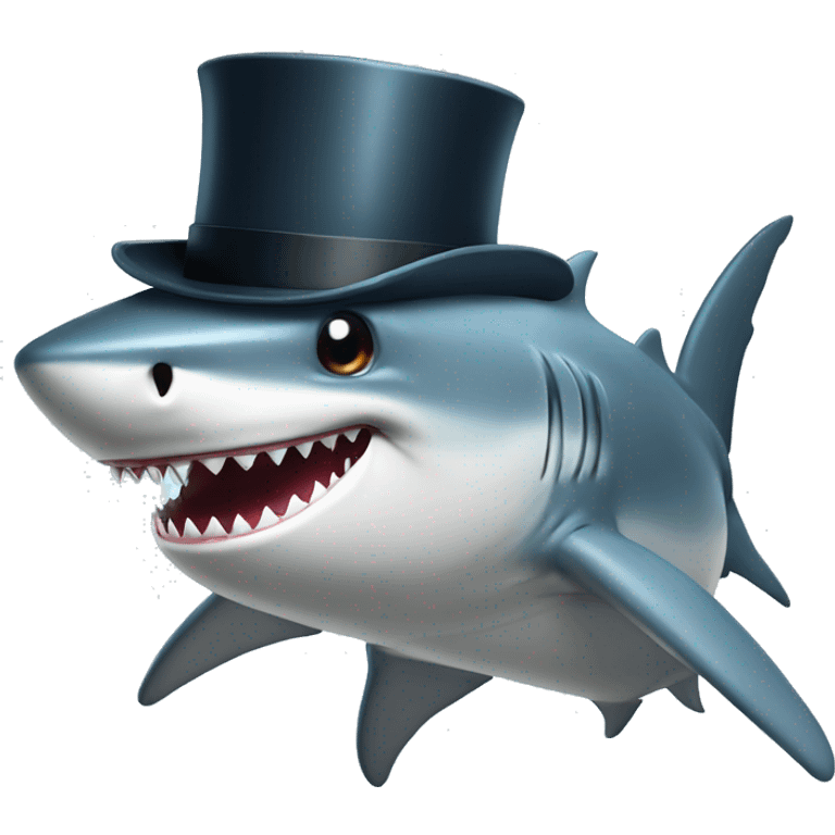 Shark with a top hat emoji