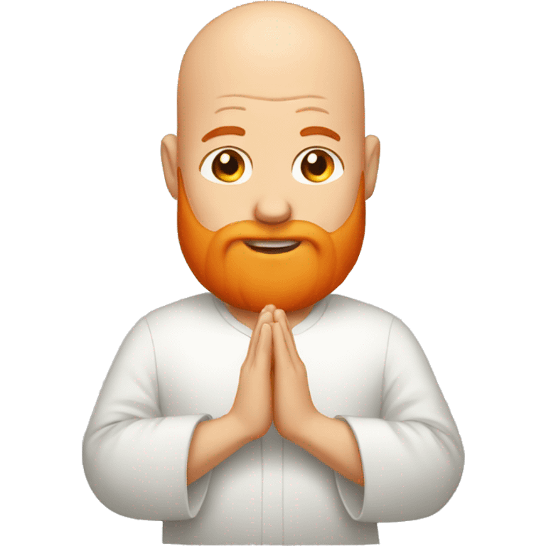 bald man with orange beard and praying  emoji