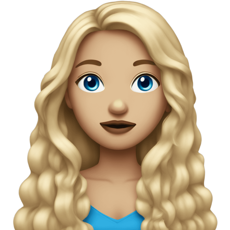 girl with really long hair blue eyes, full lips emoji