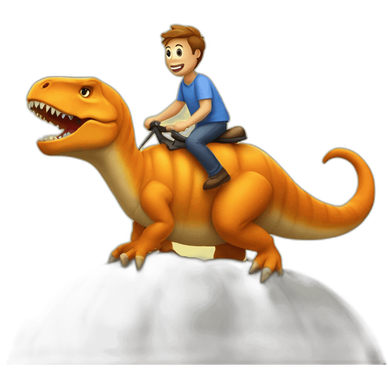 pumpkin riding a dinosaur emoji