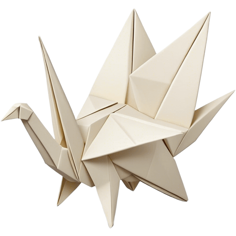 Cinematic Realistic depiction of an elegant origami creation, rendered with delicate paper textures and intricate folds, set on a minimalist background with soft, diffuse lighting that accentuates its artistic precision emoji