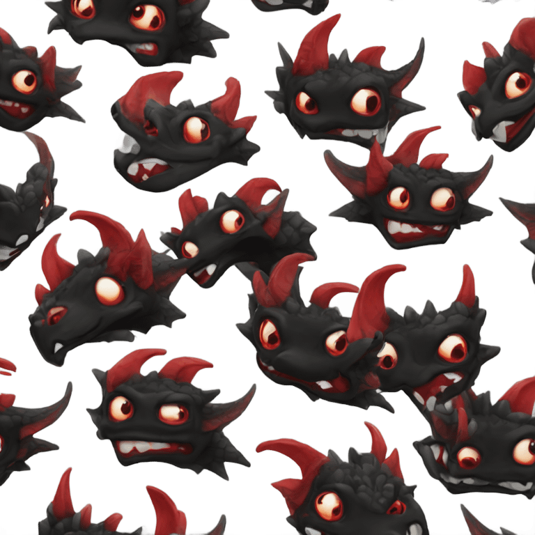 Black and red scary dragon emoji