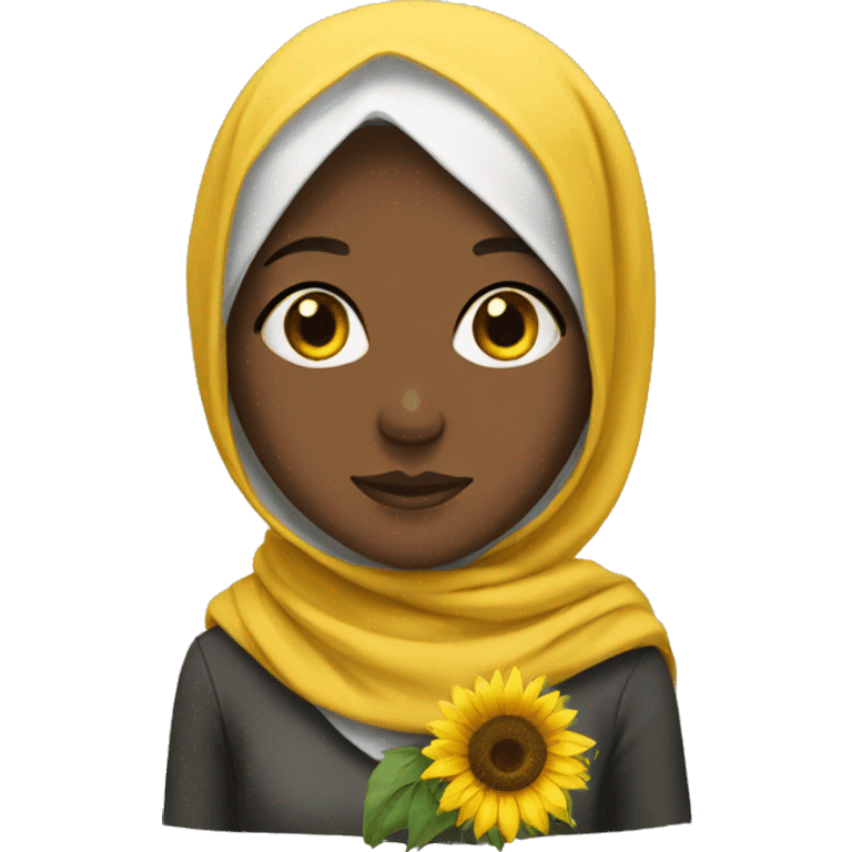 girl with sunflower hijab emoji