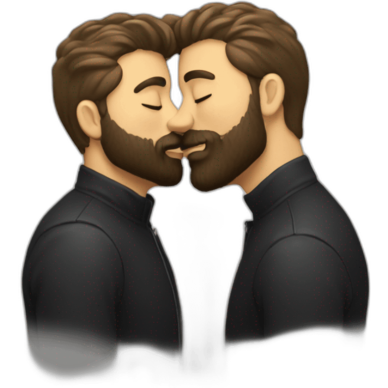 Gay bearded kiss emoji