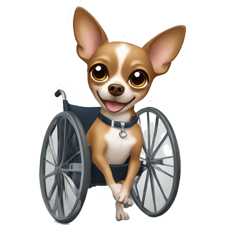 a brown Chihuahua dog in a wheelchair emoji