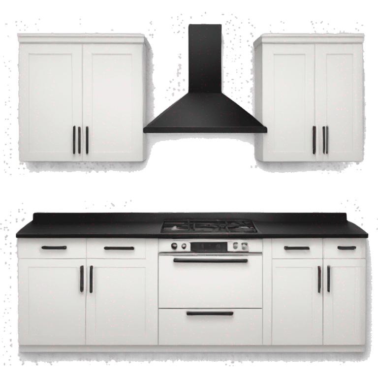 White kitchen with black handles emoji