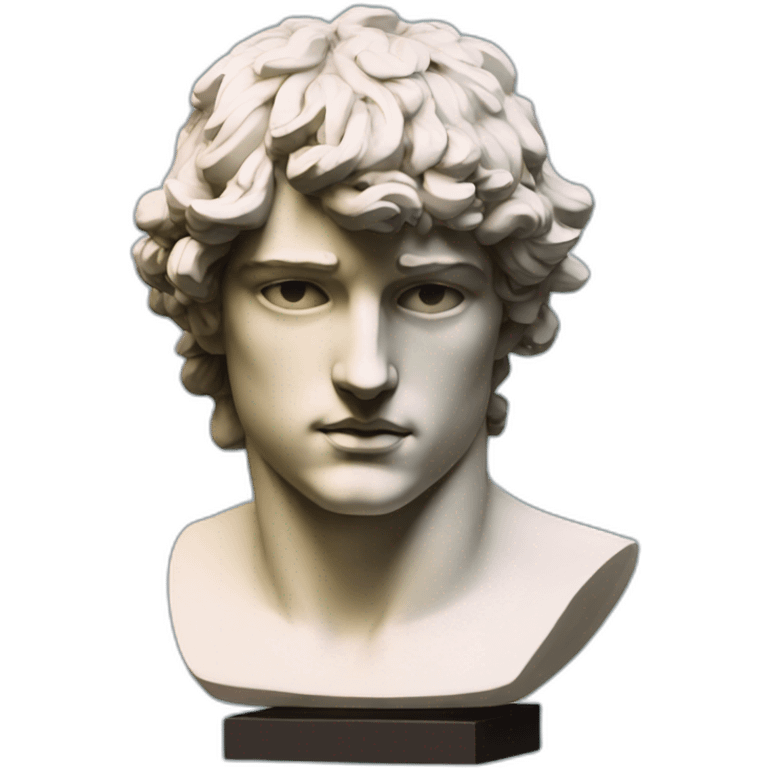 bust of antinous glitchart with an eyepatch emoji