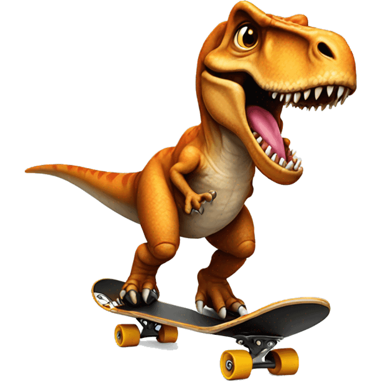 T-Rex on a skateboard emoji