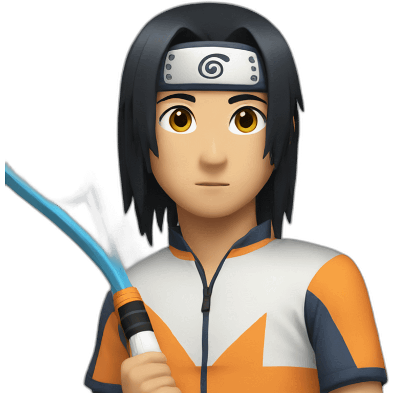 naruto but with black hair playing tennis emoji