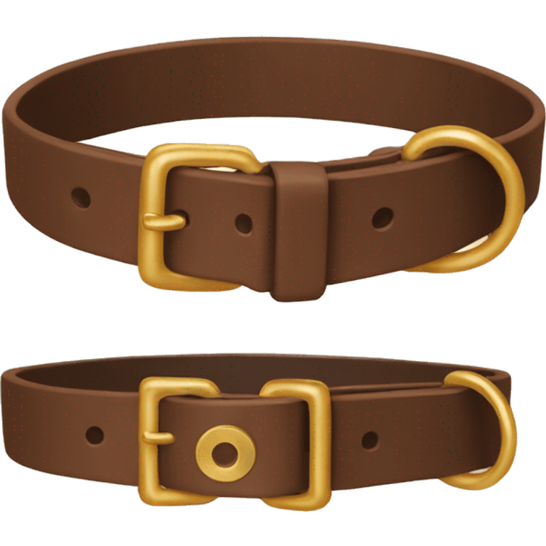 Brown dog collar with golden closure  emoji