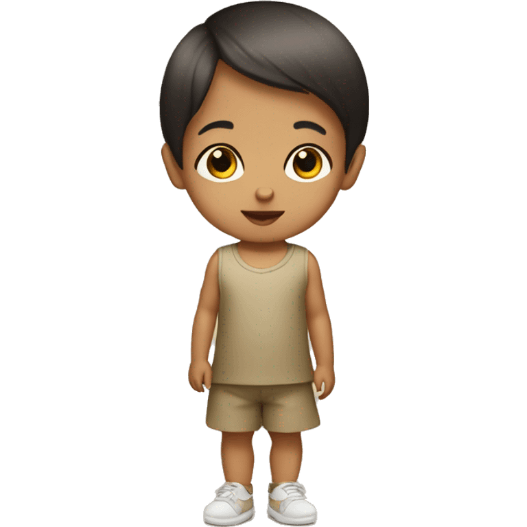 indian asian baby with mushroom bob haircut  emoji