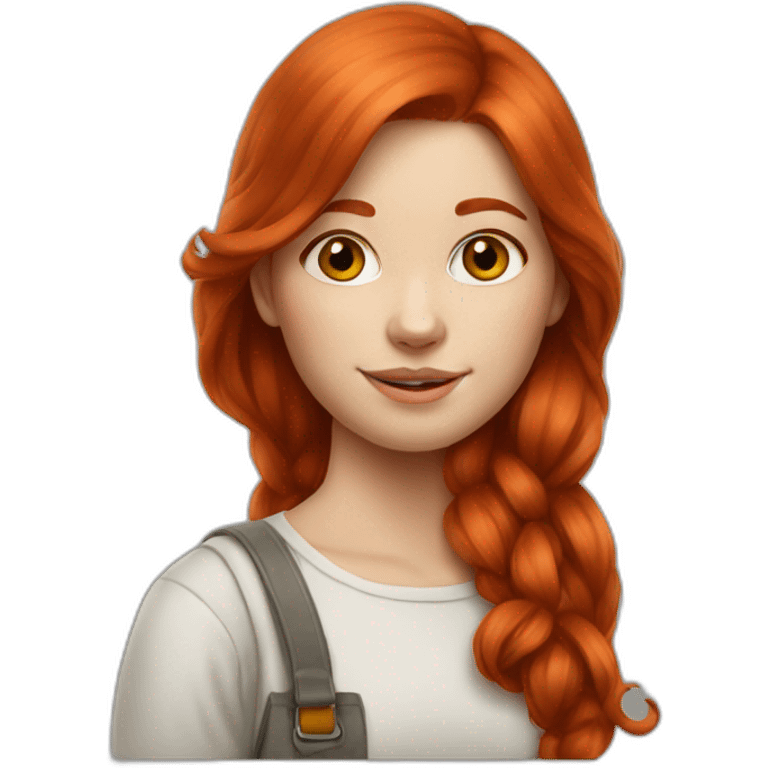 Redhead girl Artist painter emoji