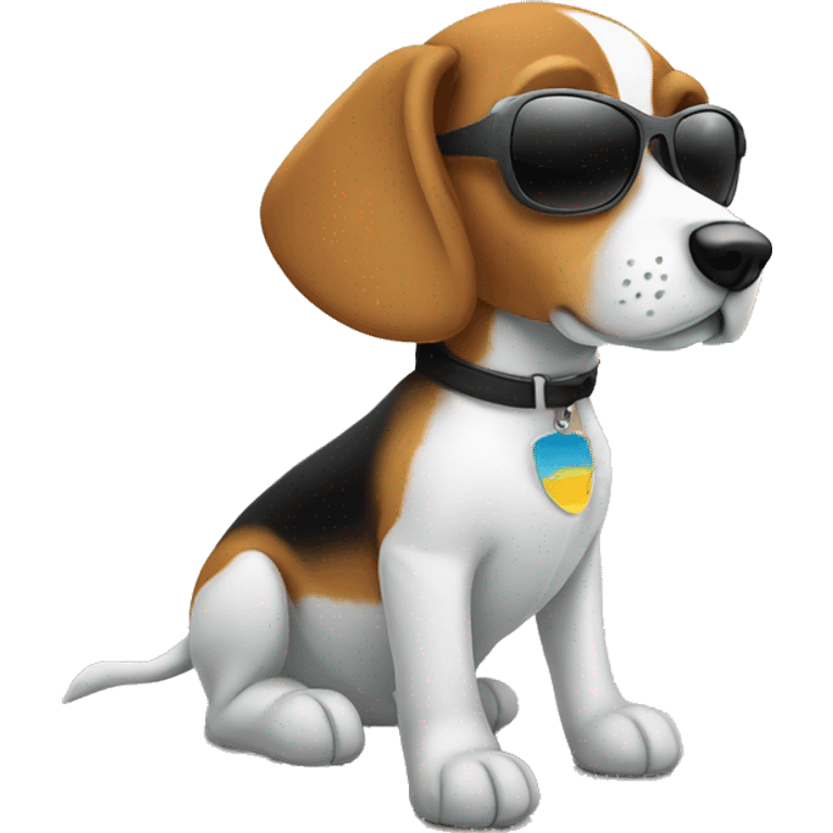 Beagle wearing sunglasses  emoji