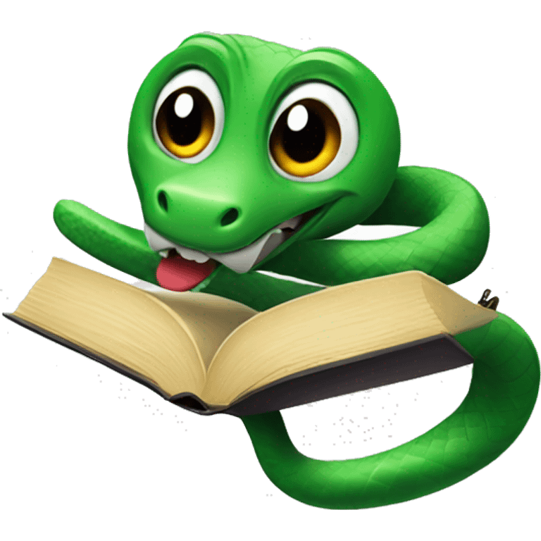 Snake readong a book emoji