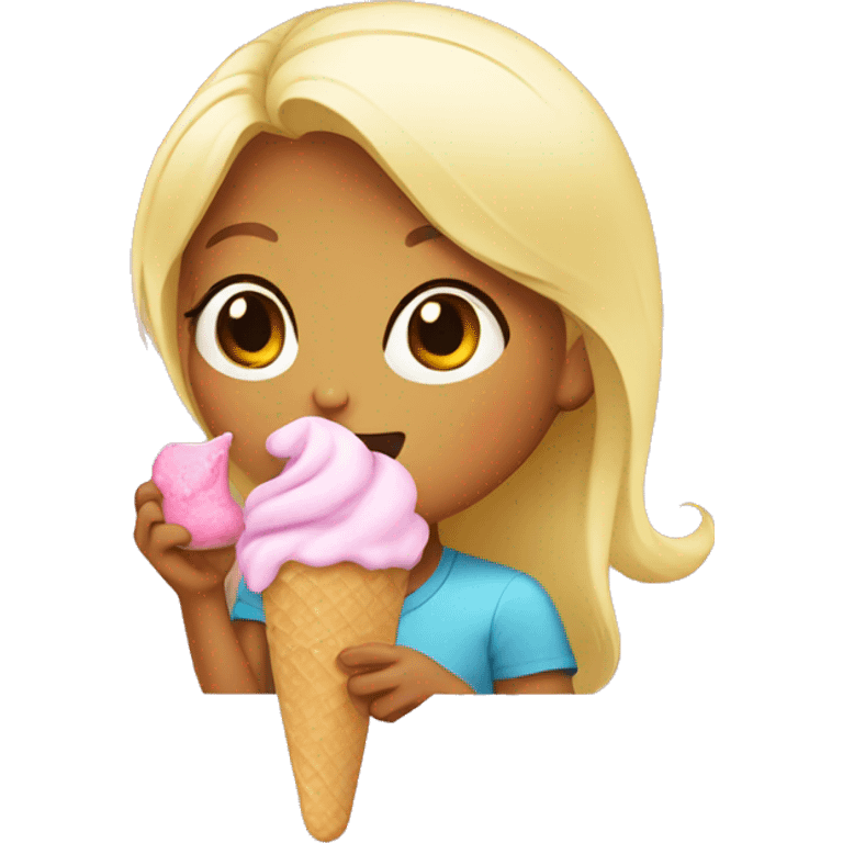 Girl licking ice cream popsicle emoji