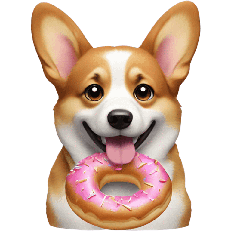 Corgi dog with donut  emoji